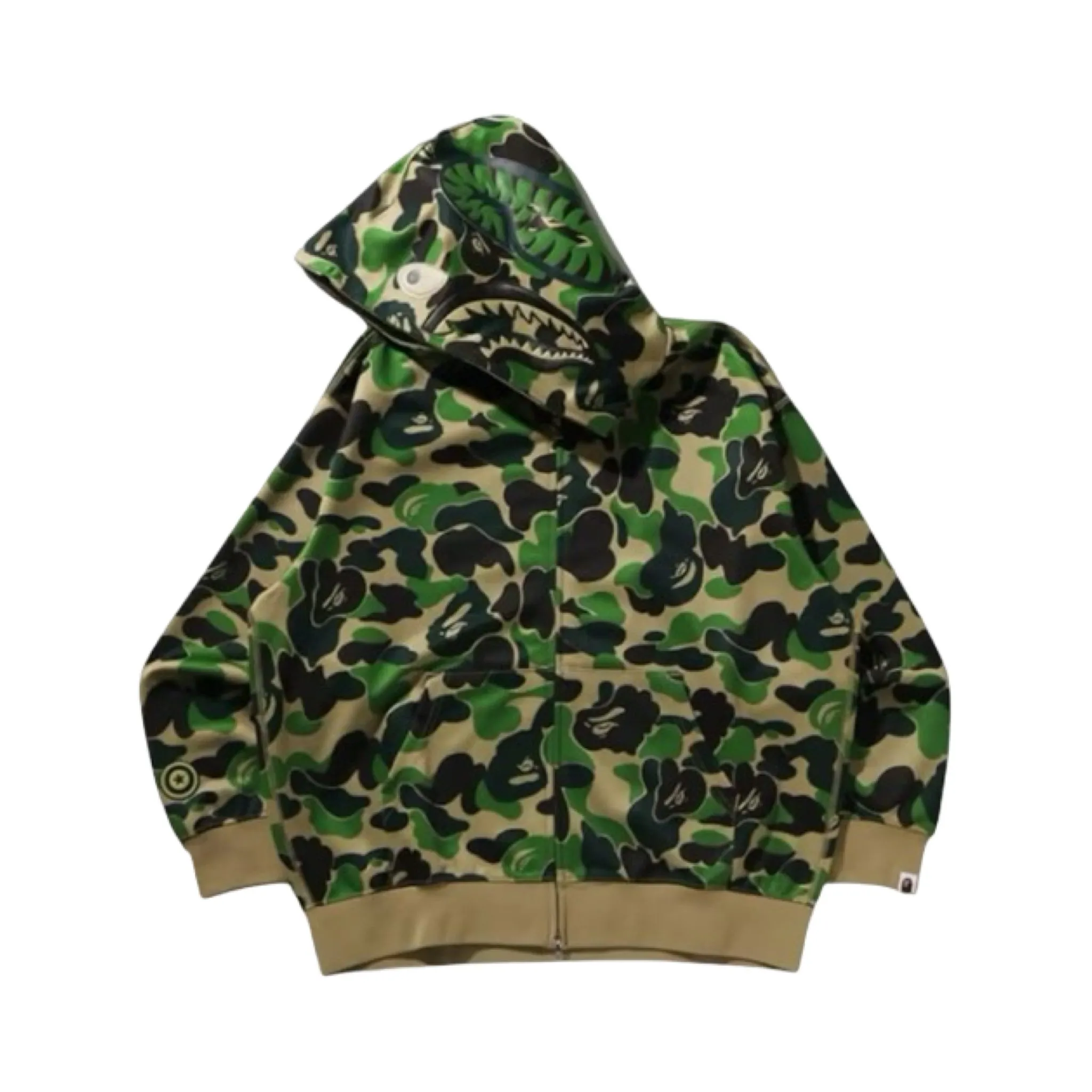 Bape Hoodie Shark Camo Total Green - immagine 2