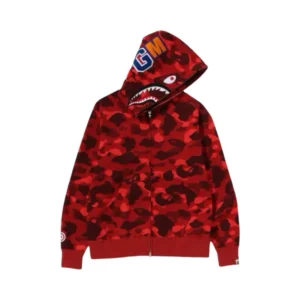 Bape Hoodie Shark Mimetic Red