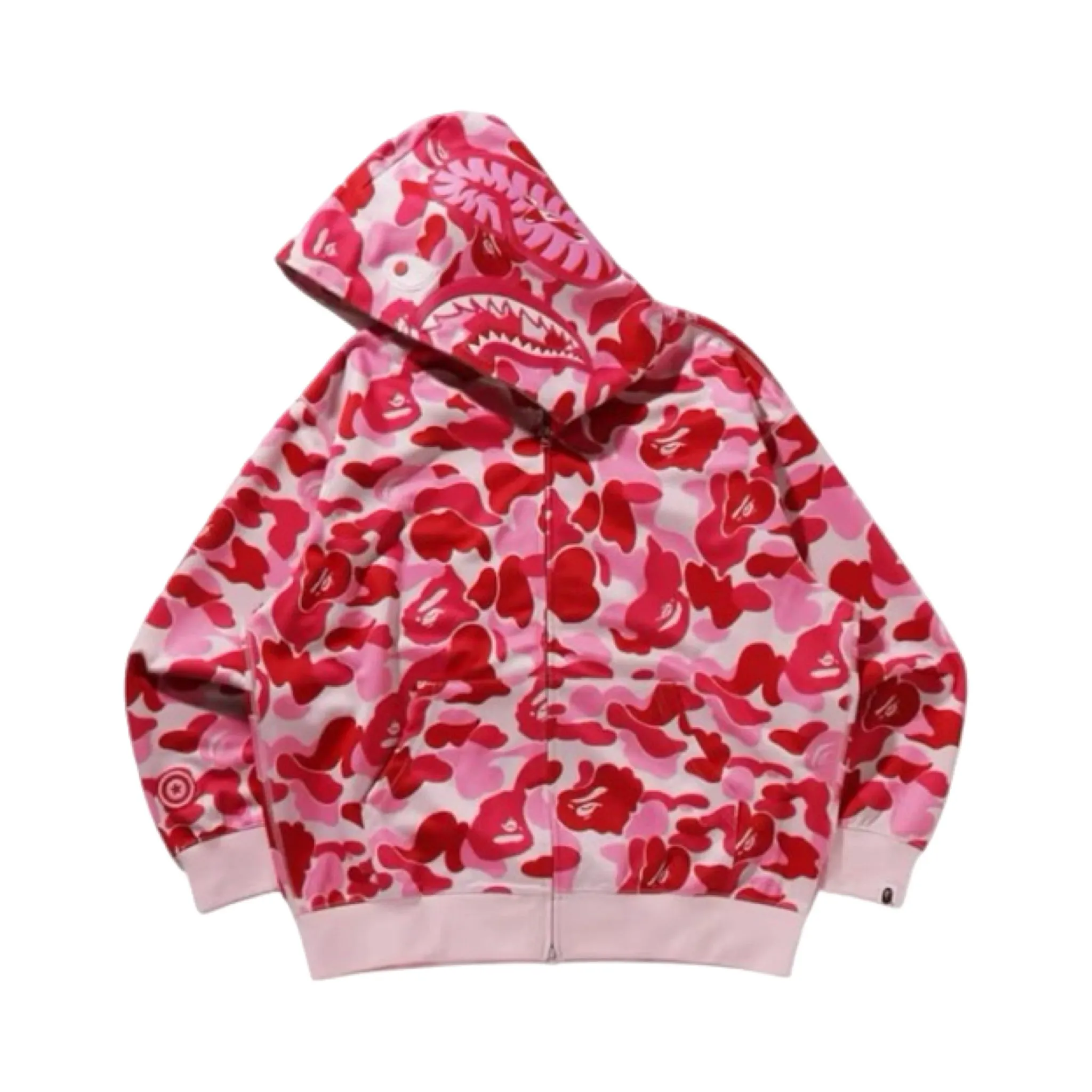 Bape Hoodie Shark Camo Total Pink - immagine 2