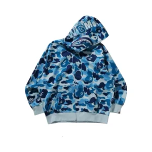 Bape Hoodie Shark Camo Total Blue