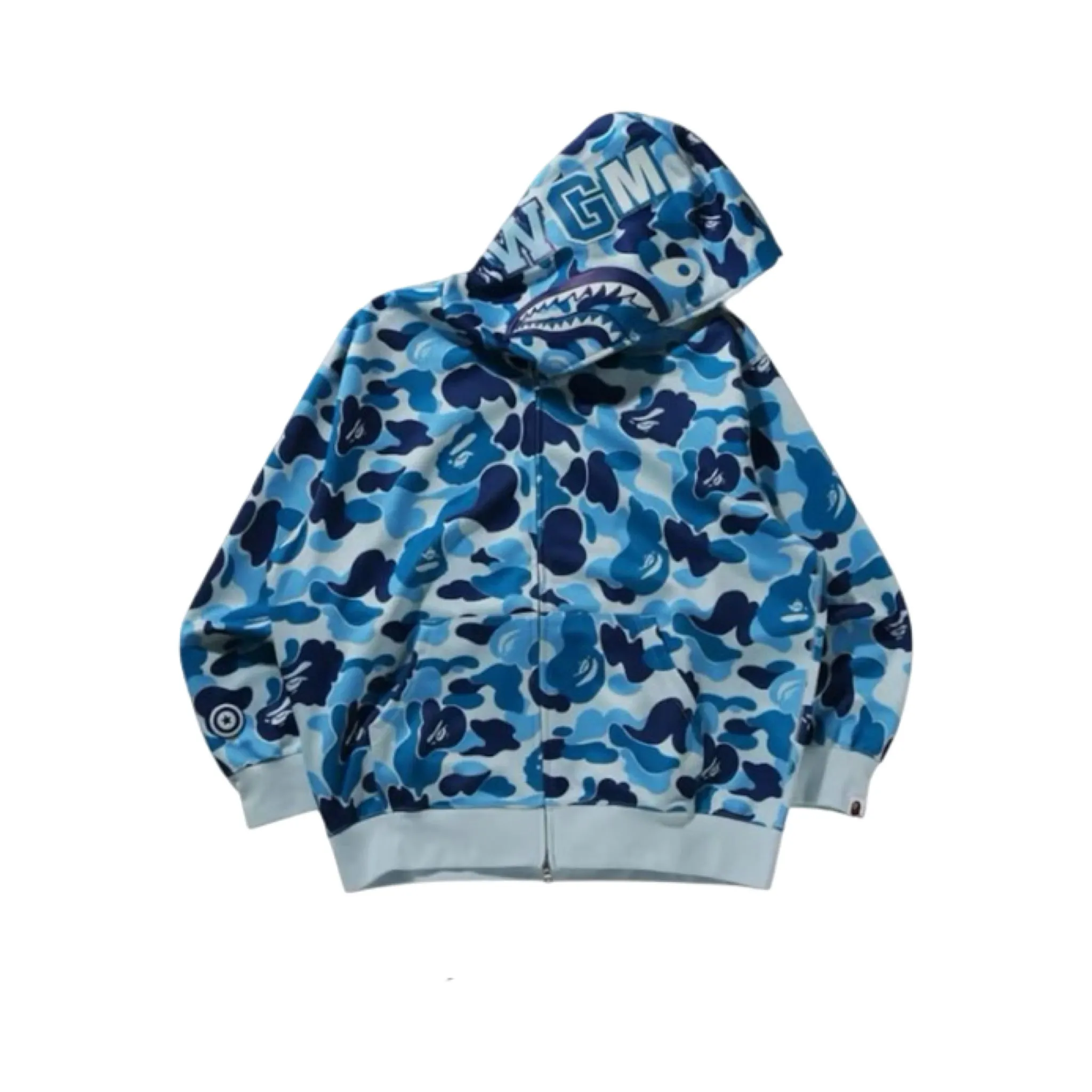 Bape Hoodie Shark Camo Total Blue - immagine 3