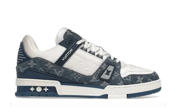 Louis Vuitton Trainer Monogram Denim White Blue - immagine 2