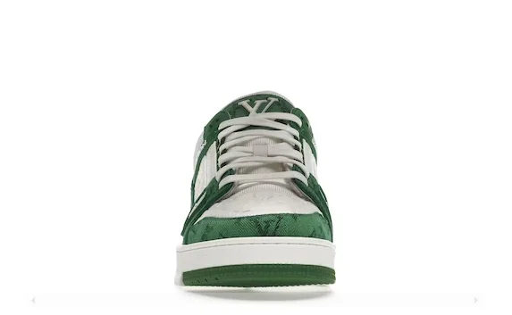 Louis Vuitton Trainer Green Monogram Denim White - immagine 4