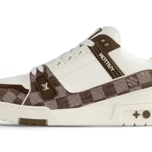 Trainer White & Brown Damier